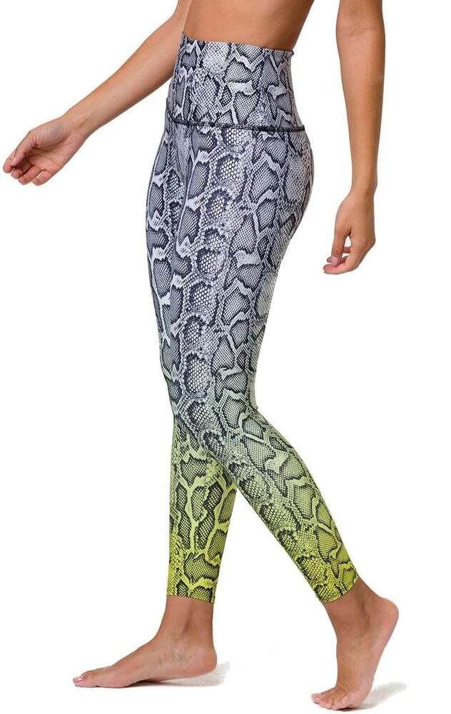 Onzie Vixen Graphic High Rise Midi Leggings in Lavender Cobra Print